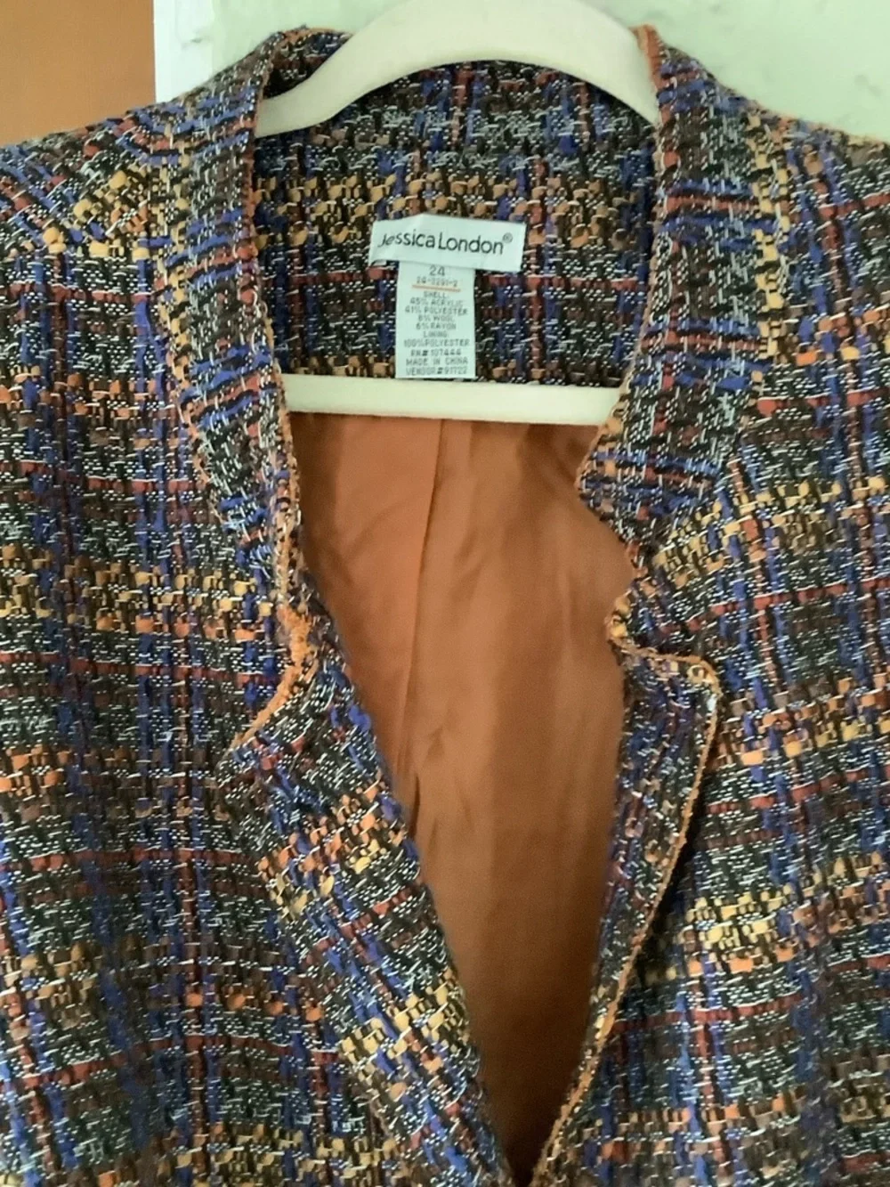 Jessica London Purple and Brown Tweed Bouclé Jacket - Picture 4 of 7